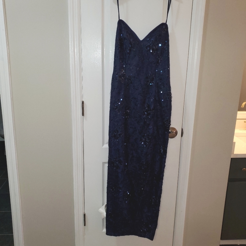 Vintage Lillie Rubin Strapless Sequined gown